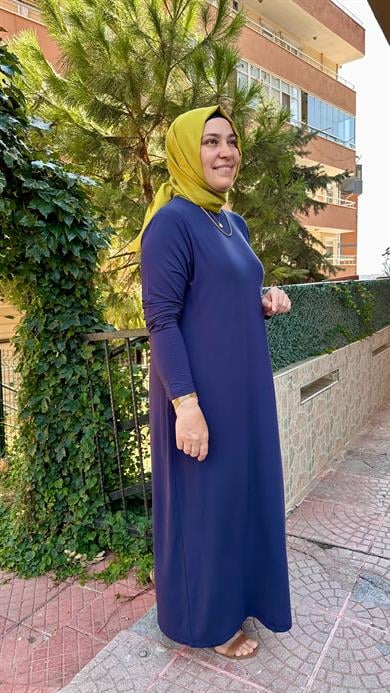 LACİVERT PENYE ELBİSE