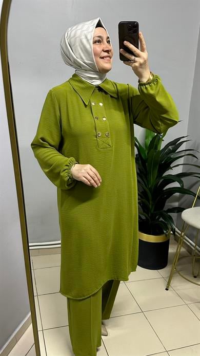 YAĞ YEŞİLİ ÇITÇITLI İKİLİ TAKIM