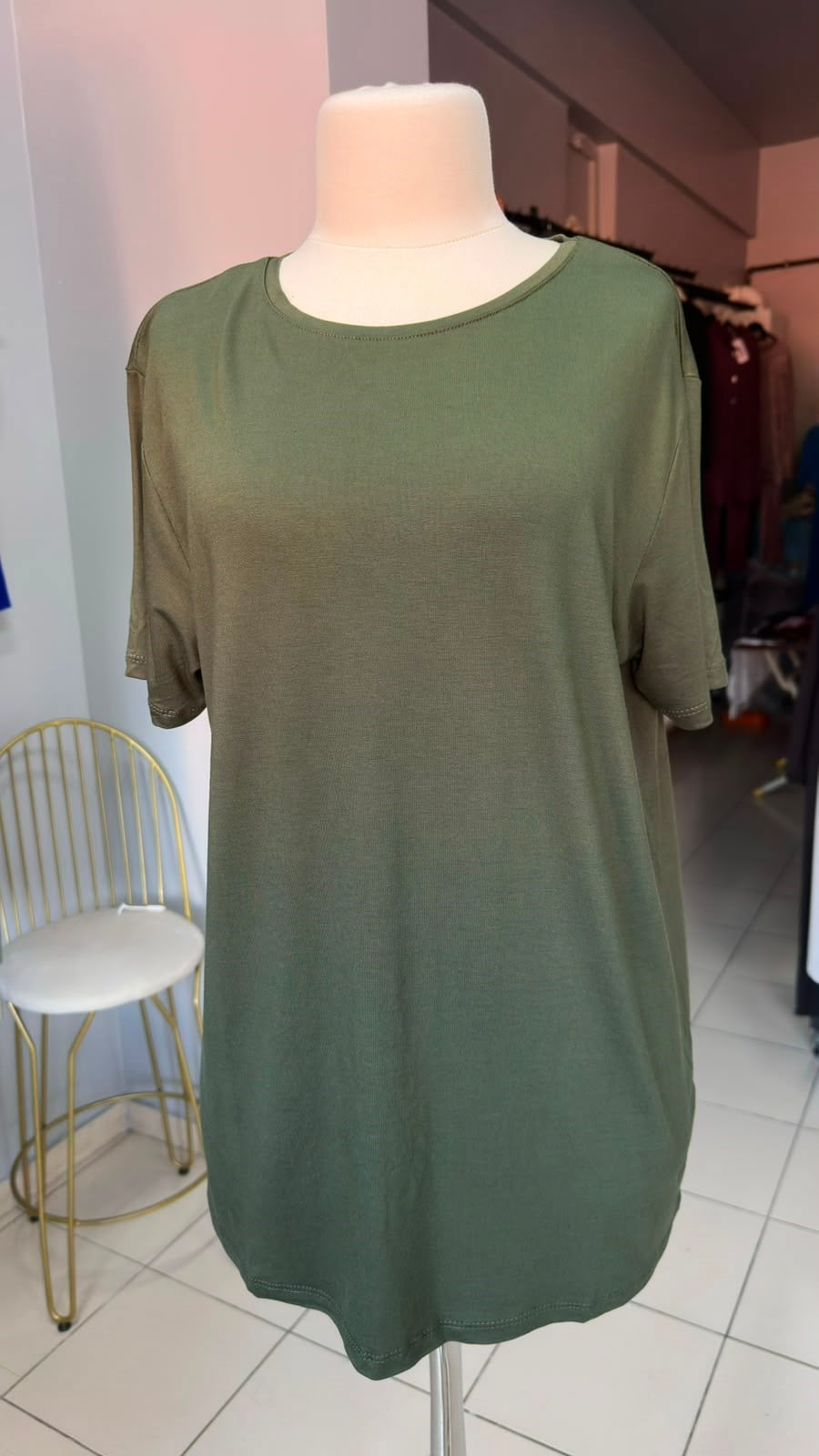 BÜYÜK BEDEN HAKİ BASİC T-SHIRT