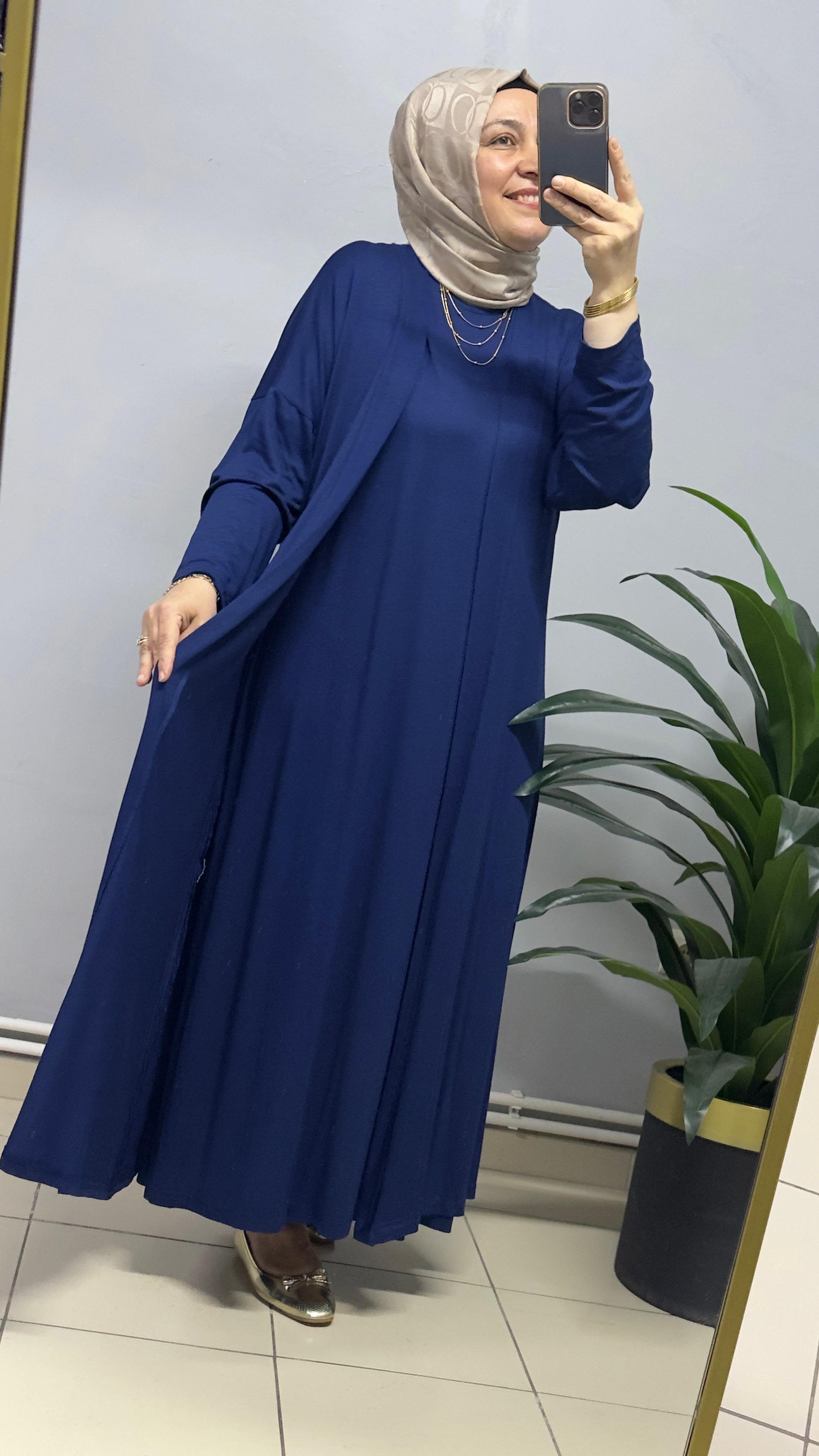 LACİVERT ABAYALI İKİLİ TAKIM