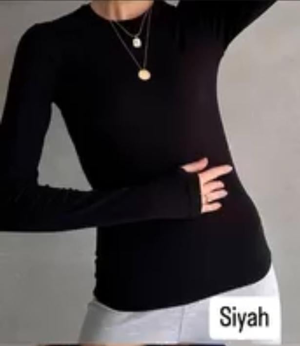 SİYAH BİSİKLET YAKA BODY