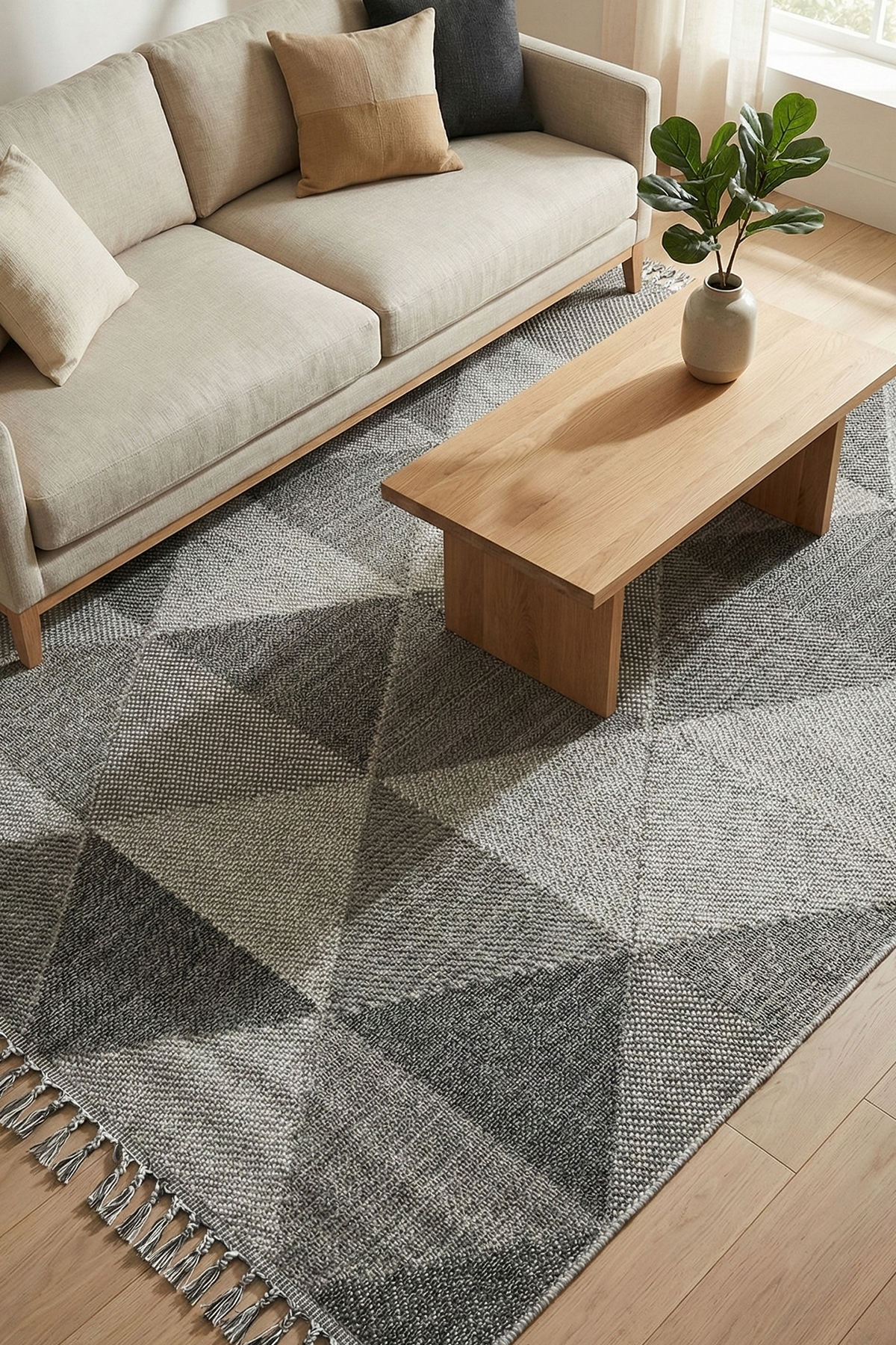 Bukle 1401 Gri - Yumuşak Dokulu Kolay Temizlenen Oturma Odası Halısı