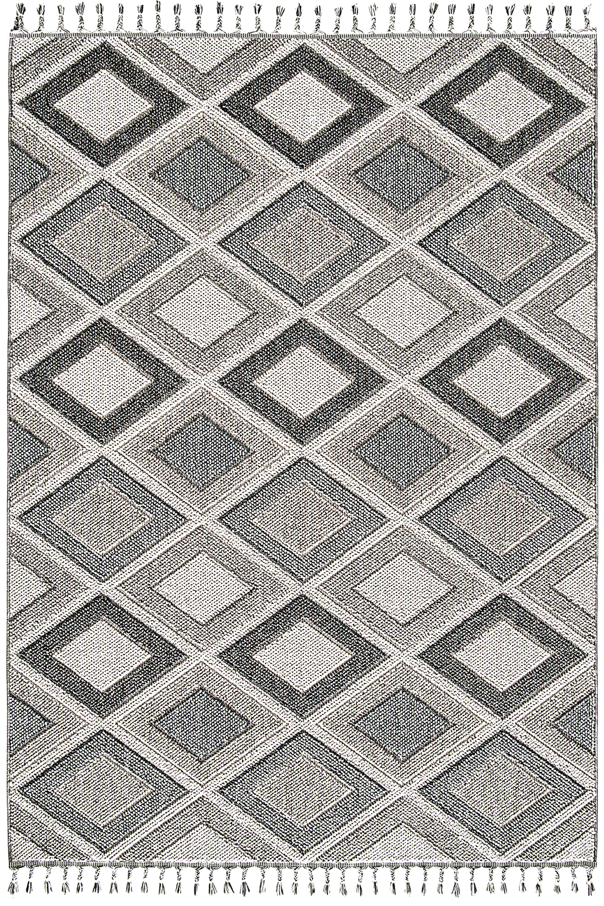 Bukle 1402 Gri - Gri ve Mavi Tonlarda Oturma Odası Halısı