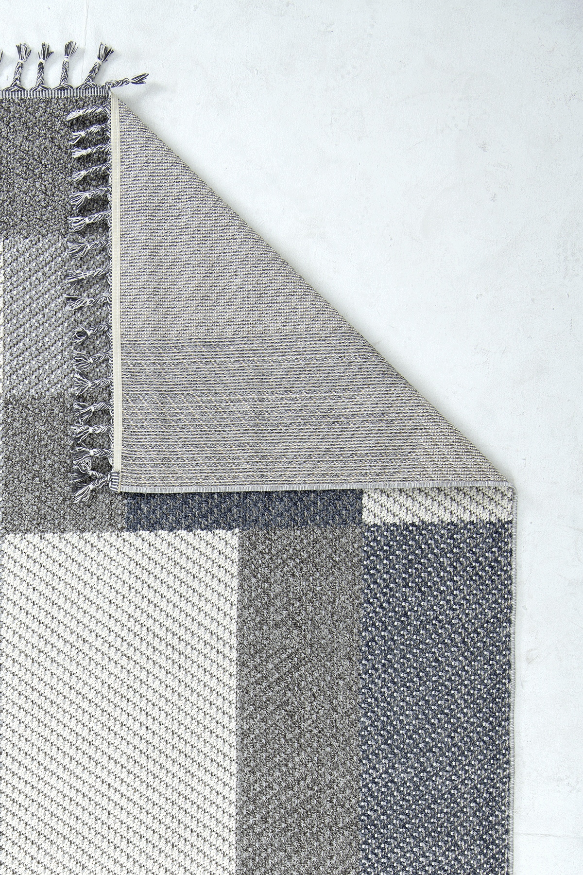 Bukle 1403 Gri Mavi - Şık Renk Geçişli Oturma Odası Halısı