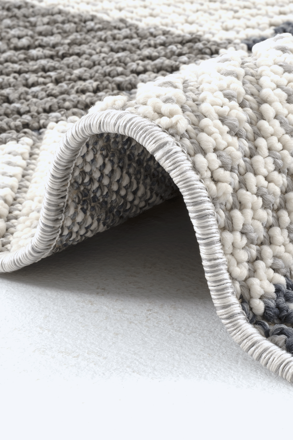 Bukle 1403 Gri Mavi - Şık Renk Geçişli Oturma Odası Halısı