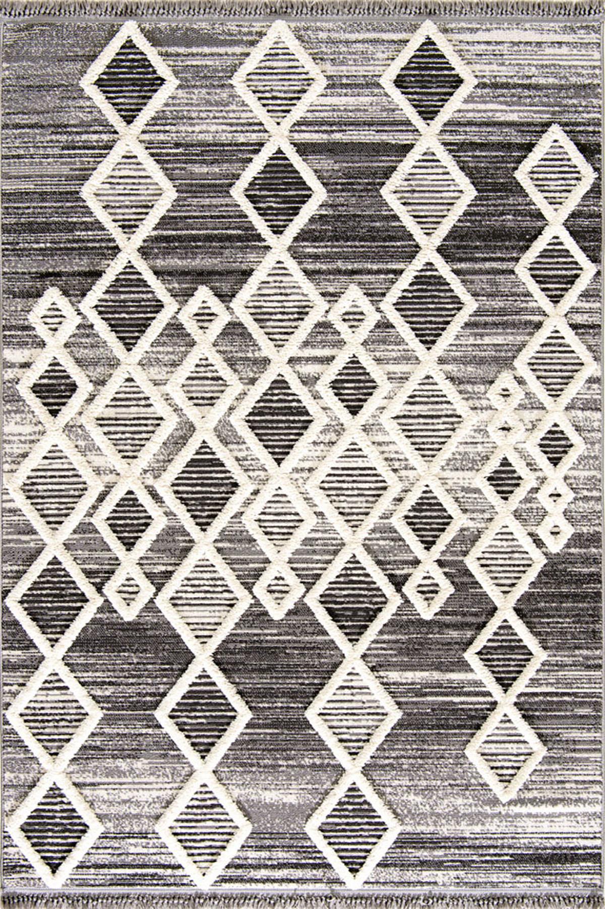 Step 2206 Gri - Etkileyici Modern Stilde Gri Desenli Halı