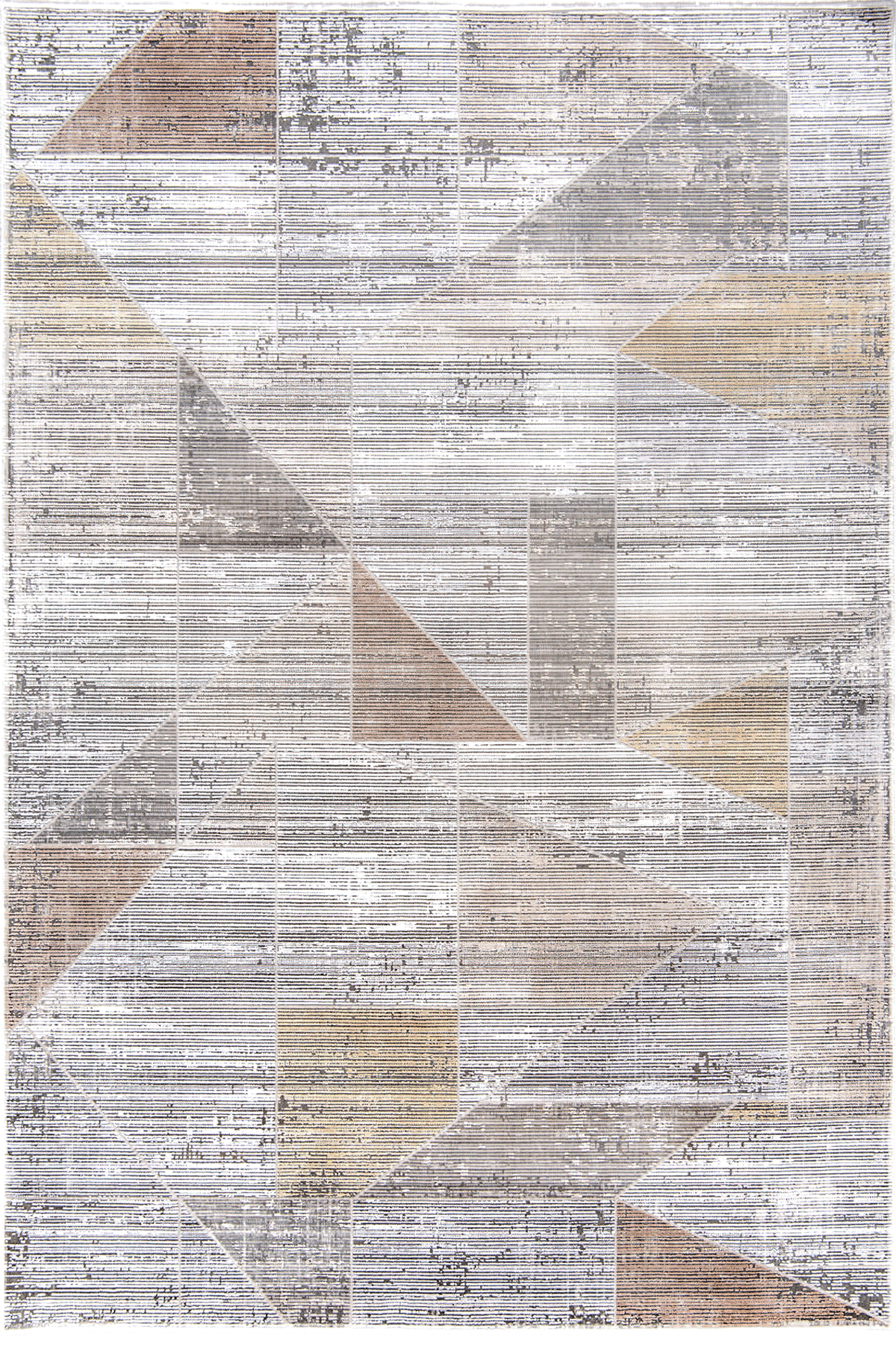 Naturel 1710 Gri Sarı - Asimetrik Desenli Gri Sarı Tasarım Halı