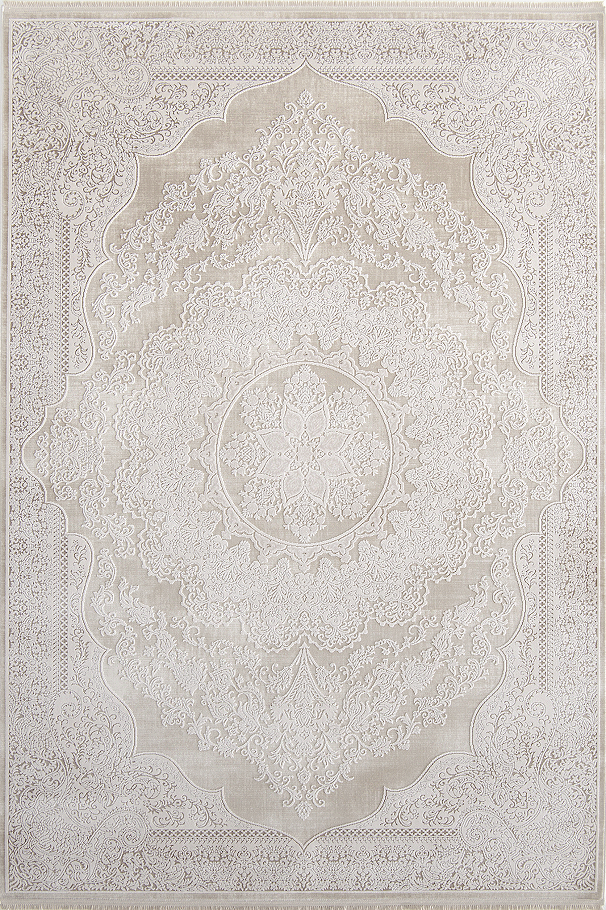 Naturel 1713 Kahve - Gösterişli Detaylı Orta Alan Halısı