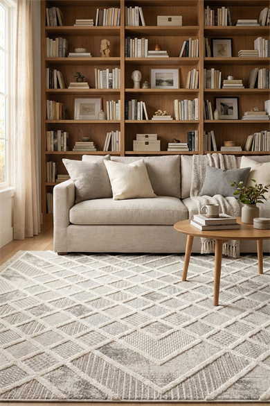 Bonn 8802 Krem - Şık Çapraz Motifli Dekoratif HalıDekorenti404000217717011