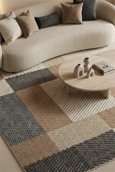 Bukle 1406 Sarı - Enerjik Renkleriyle Modern Salon HalısıDekorenti400500623517011