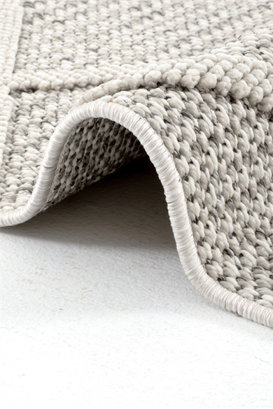 Bukle 1411 Krem - Elmas Desenli Modern Salon ve Oturma Odası Halısı