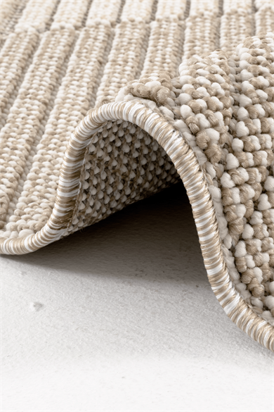 Bukle 1413 Bej - Sıcak Bej Tonlarıyla Konforlu Ev Halısı