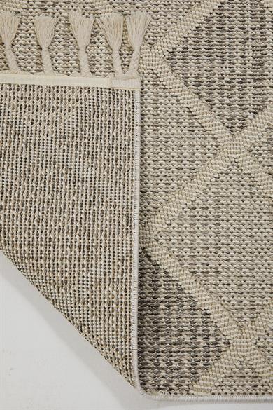 Bukle 1411 Krem - Elmas Desenli Modern Salon ve Oturma Odası Halısı