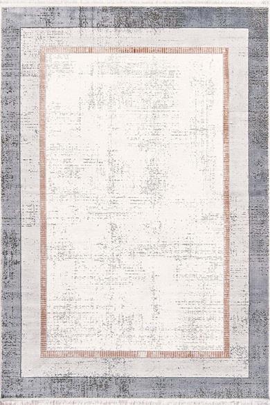 Dora 1901 Vizon - Çerçeve Desenli Eskitme Görünümlü Salon Halısı