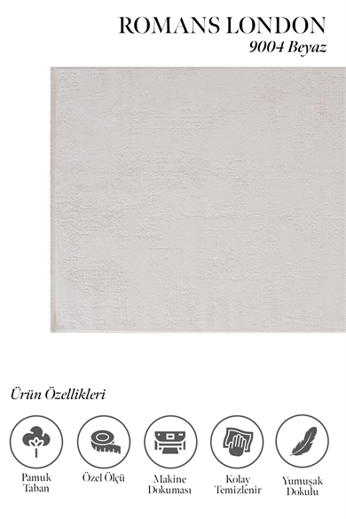 London 9004 Beyaz - Minimal Beyaz Halı ile Şıklık Katın