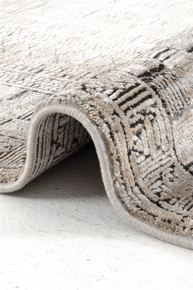 Momentus 9601 Bej - Göz Alıcı Kenar Detaylı Vintage Bej Halı