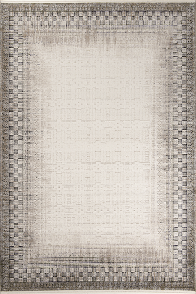 Momentus 9601 Bej - Göz Alıcı Kenar Detaylı Vintage Bej Halı