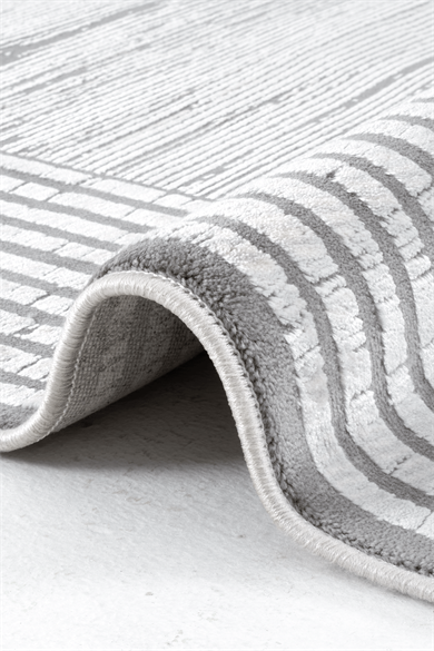 Naturel 1706 Gri - Modern Çizgi Detaylı Gri Halı Modeli