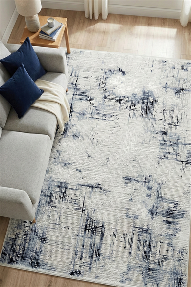 Norm 6214 Mavi - Modern İç Mekanlara Uyumlu Soyut Halı TasarımıRomans301701419117011