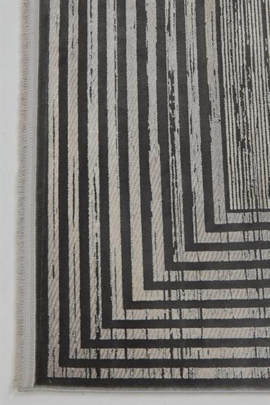 Naturel 1706 Gri - Modern Çizgi Detaylı Gri Halı Modeli