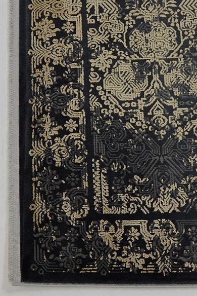 Naturel 1707 Siyah Sarı - Zarif ve Modern Siyah Sarı Halı