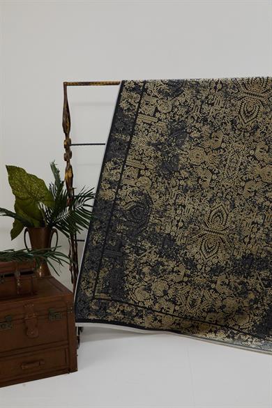 Naturel 1707 Siyah Sarı - Zarif ve Modern Siyah Sarı Halı