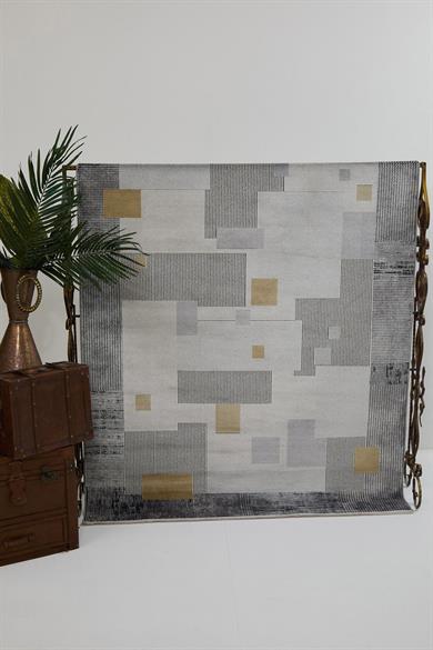 Naturel 1709 Gri Sarı - Dikdörtgen Formlu Gri Sarı Tasarım Halı