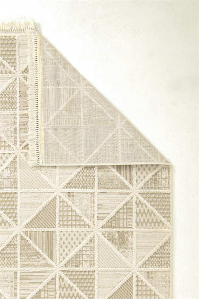 Step 2201 Krem - Sıcak Krem Renkli Etnik Desenli Halı