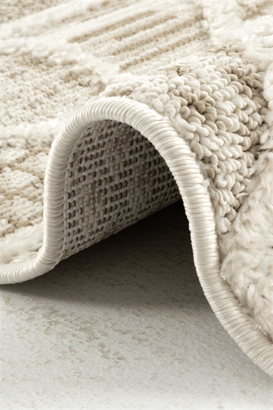 Step 2201 Krem - Sıcak Krem Renkli Etnik Desenli Halı