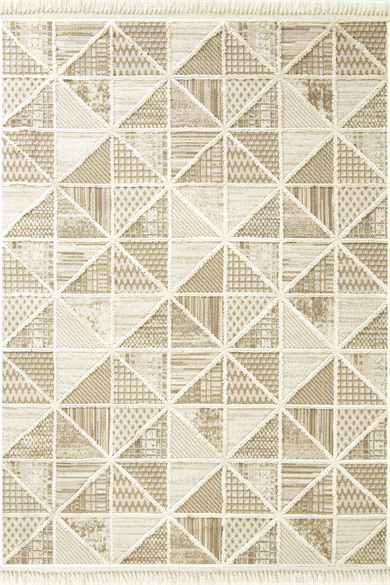 Step 2201 Krem - Sıcak Krem Renkli Etnik Desenli Halı