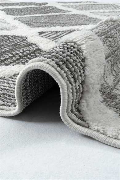 Step 2202 Gri - Göz Alıcı Elmas Motifli Gri Halı