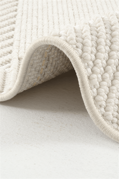 Vega 1454 Krem - Modern Daire Desenle Krem Halı Estetiği