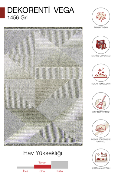 Vega 1456 Gri - Gri Yuvarlak Halı ile Modern Antre Dekoru