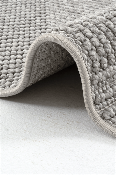 Vega 1456 Gri - Gri Yuvarlak Halı ile Modern Antre Dekoru