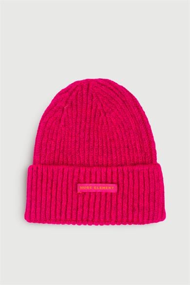 Huge Beanie Small Tag Dark Pink
