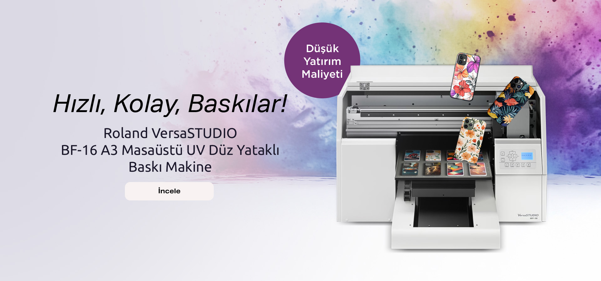 Roland VersaSTUDIO BF-16 A3 Masaüstü UV Düz Yataklı Baskı Makine