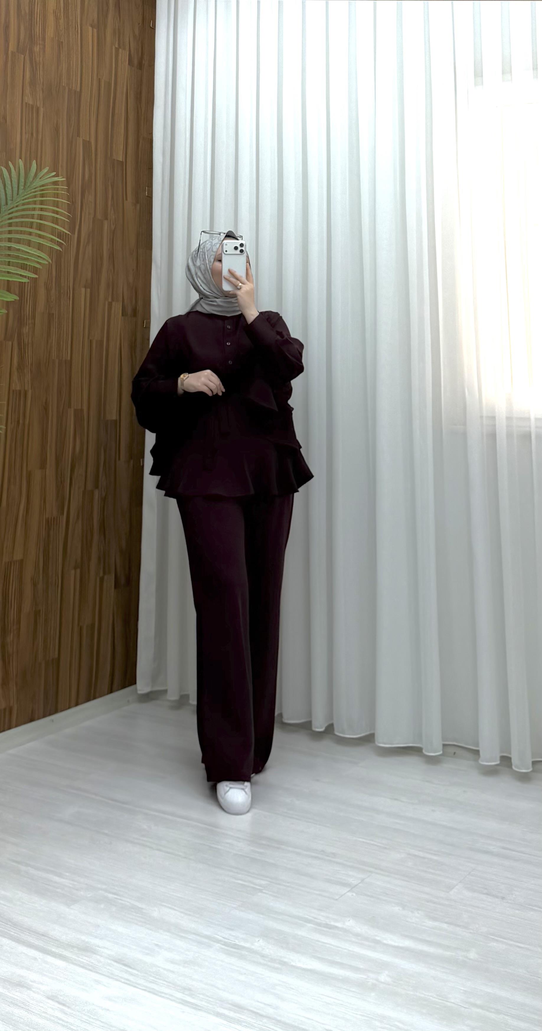 Qup Flow Pelerin Detay Takım Bordo 20251 