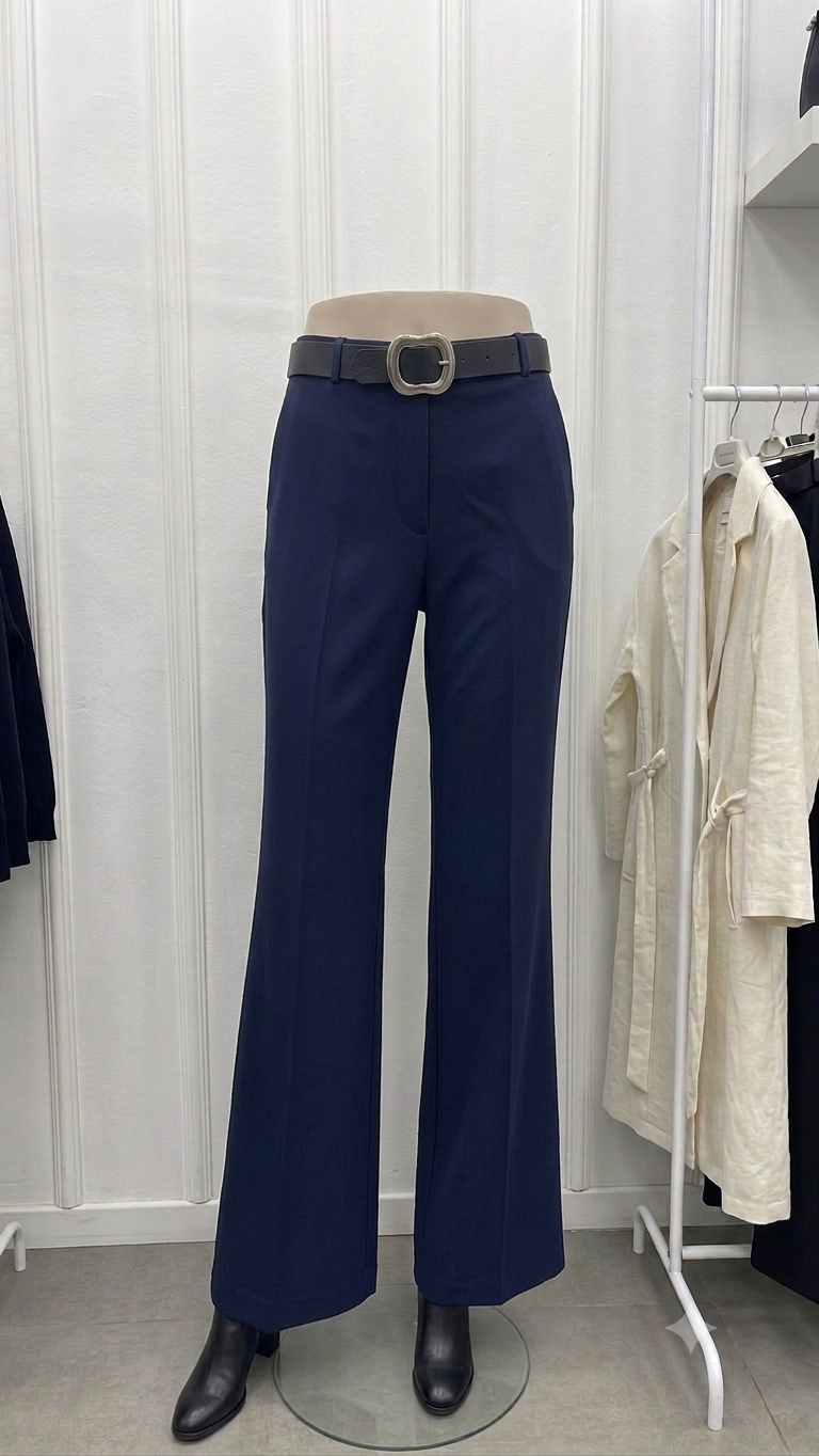 Kasırga Kemerli Krep Pantalon Lacivert 8028 