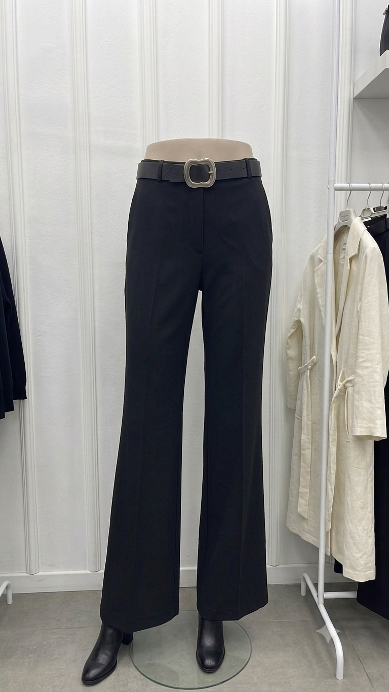 Kasırga Kemerli Krep Pantalon Siyah 8028 