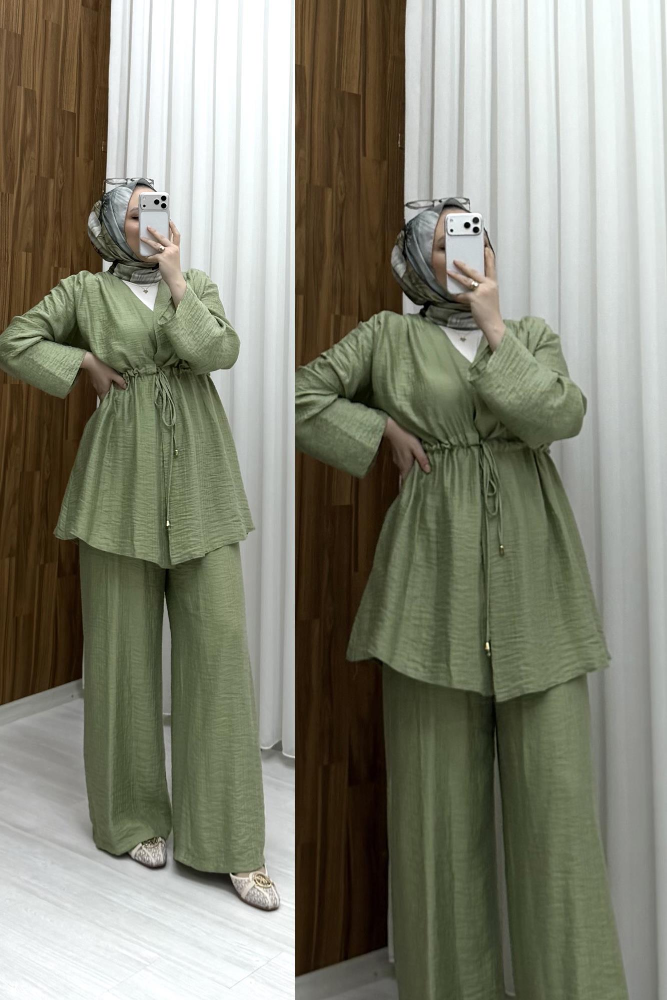 Binay Bürümcük Pantalon Astarlı Takım Haki 8094 