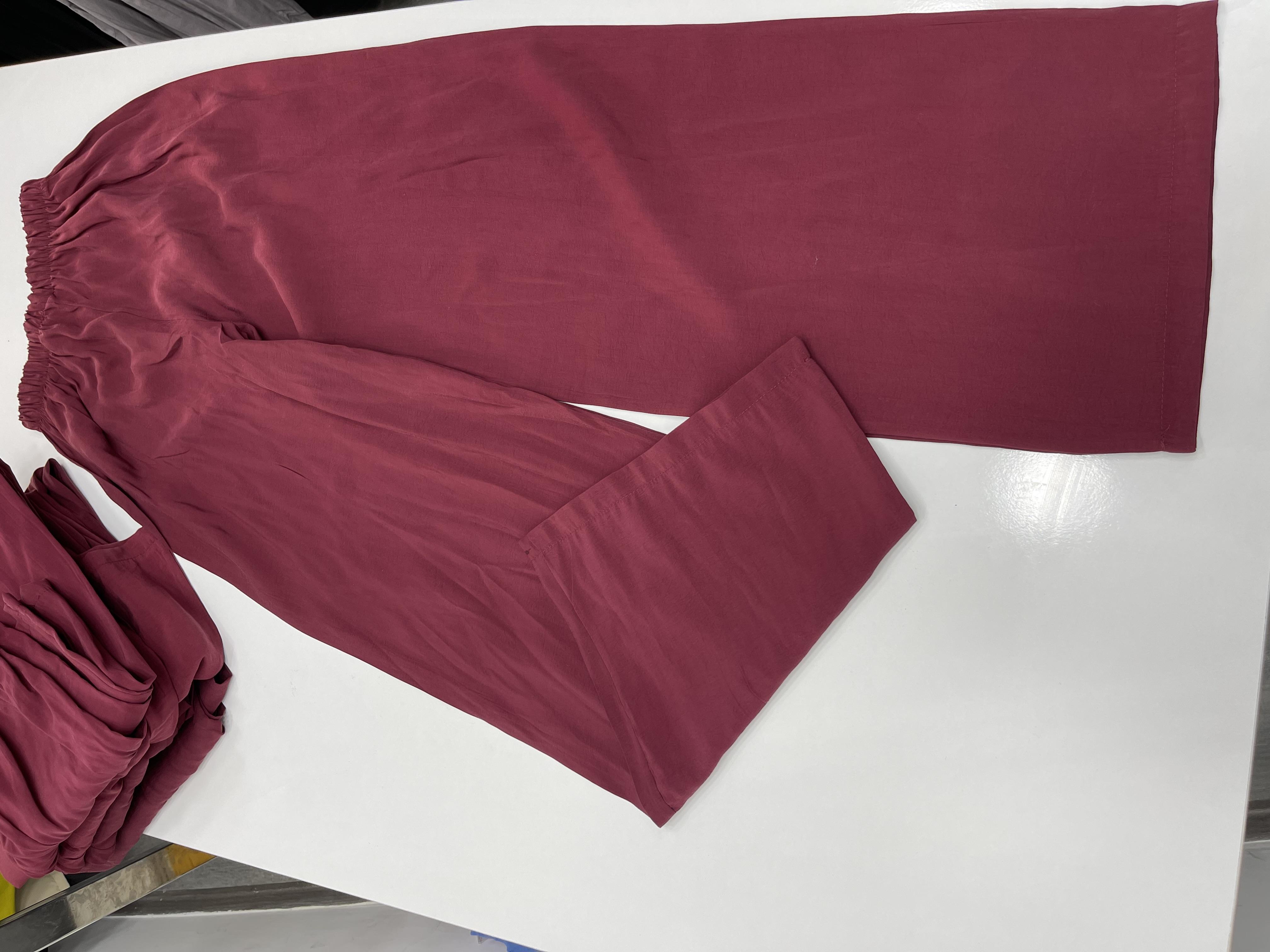 Modal Kumaş Pantalon Bordo