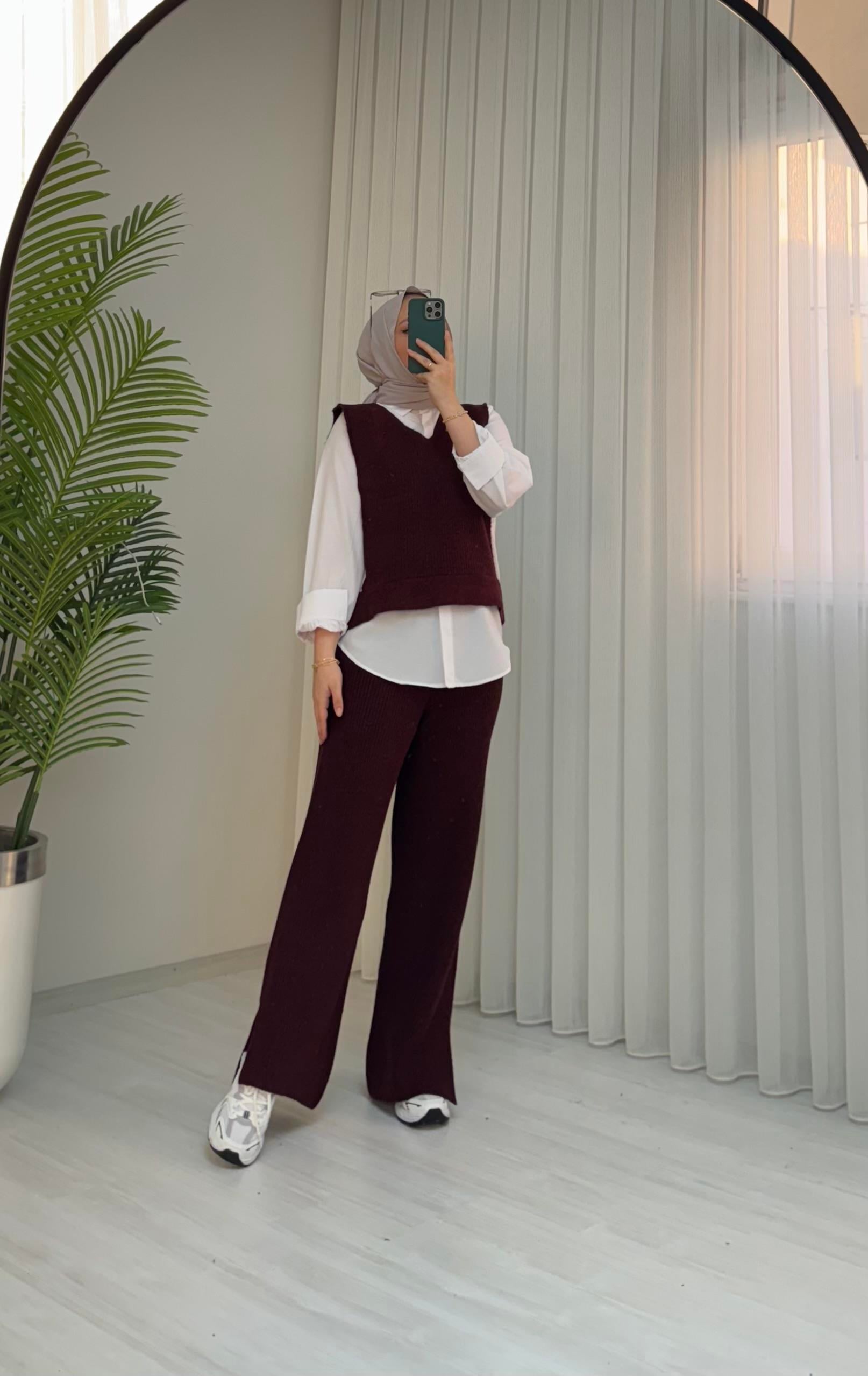 Venüs Üçlü Triko Takım Bordo