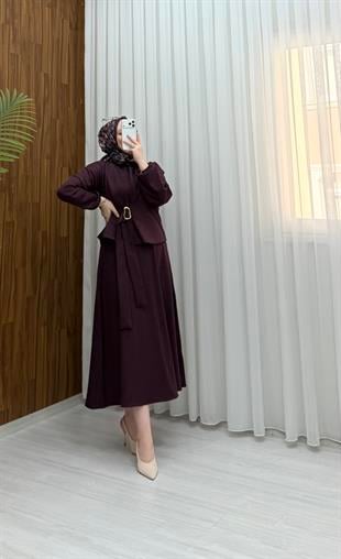 Newshe Krep Etekli Takım Std Beden Bordo  2411 