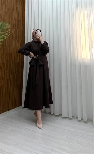 Newshe Krep Etekli Takım Std Beden Kahve 2411 