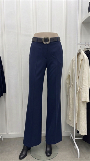 Kasırga Kemerli Krep Pantalon Lacivert 8028 