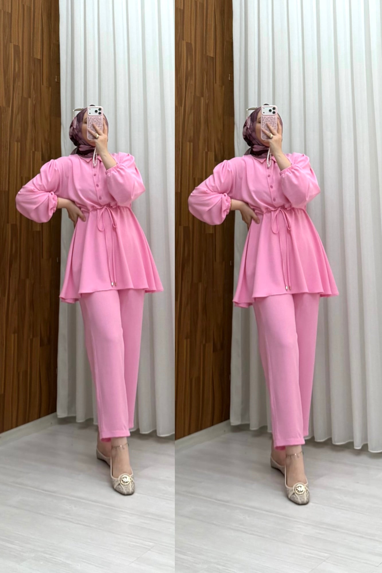 Binay Linda Yakalı Takım Pembe 1042 