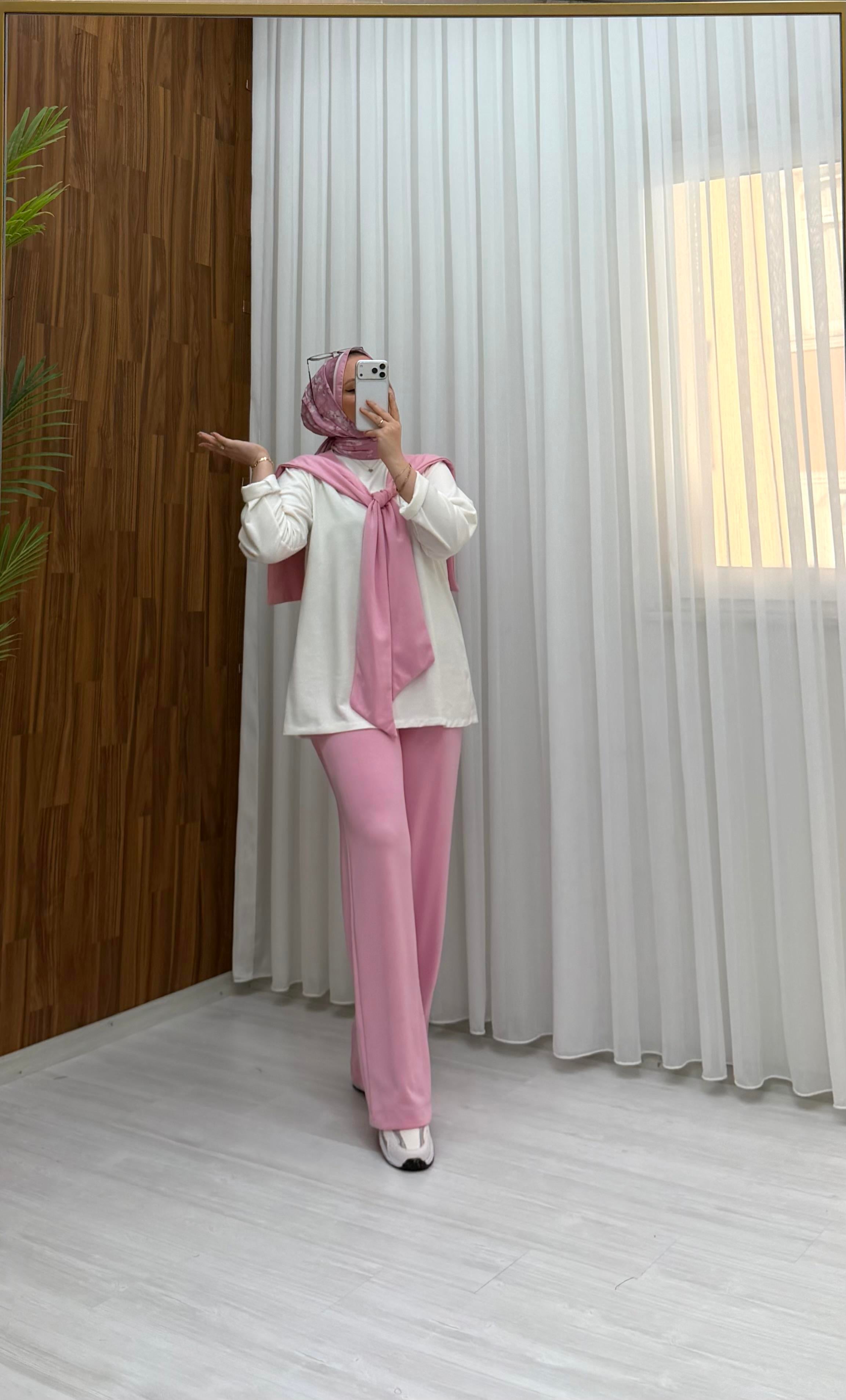 Poli Milano Atkı Detay Oysho 3 lü Takım pembe  1123 