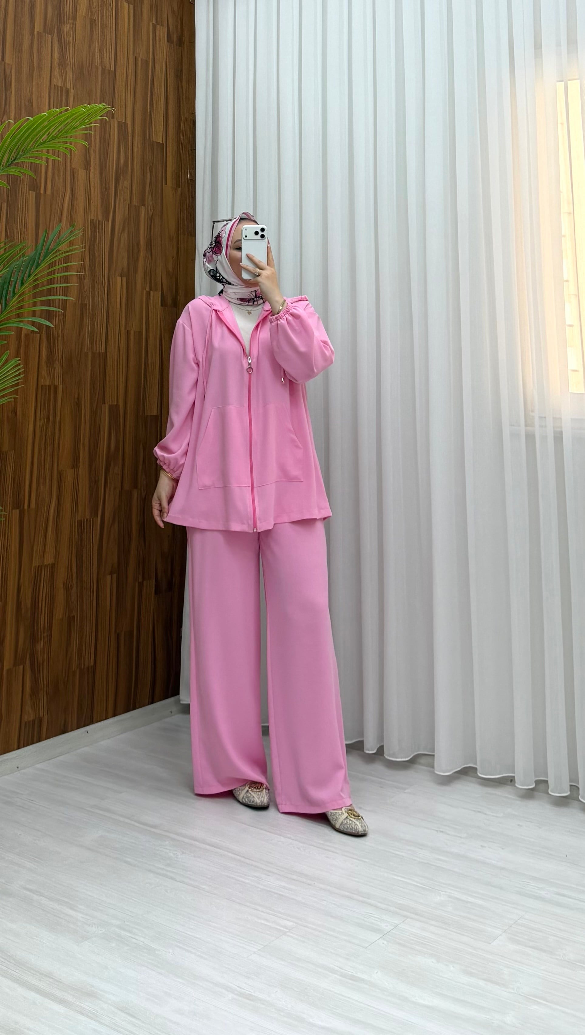Binay Kapşonlu Linda Takım Pembe 1800 
