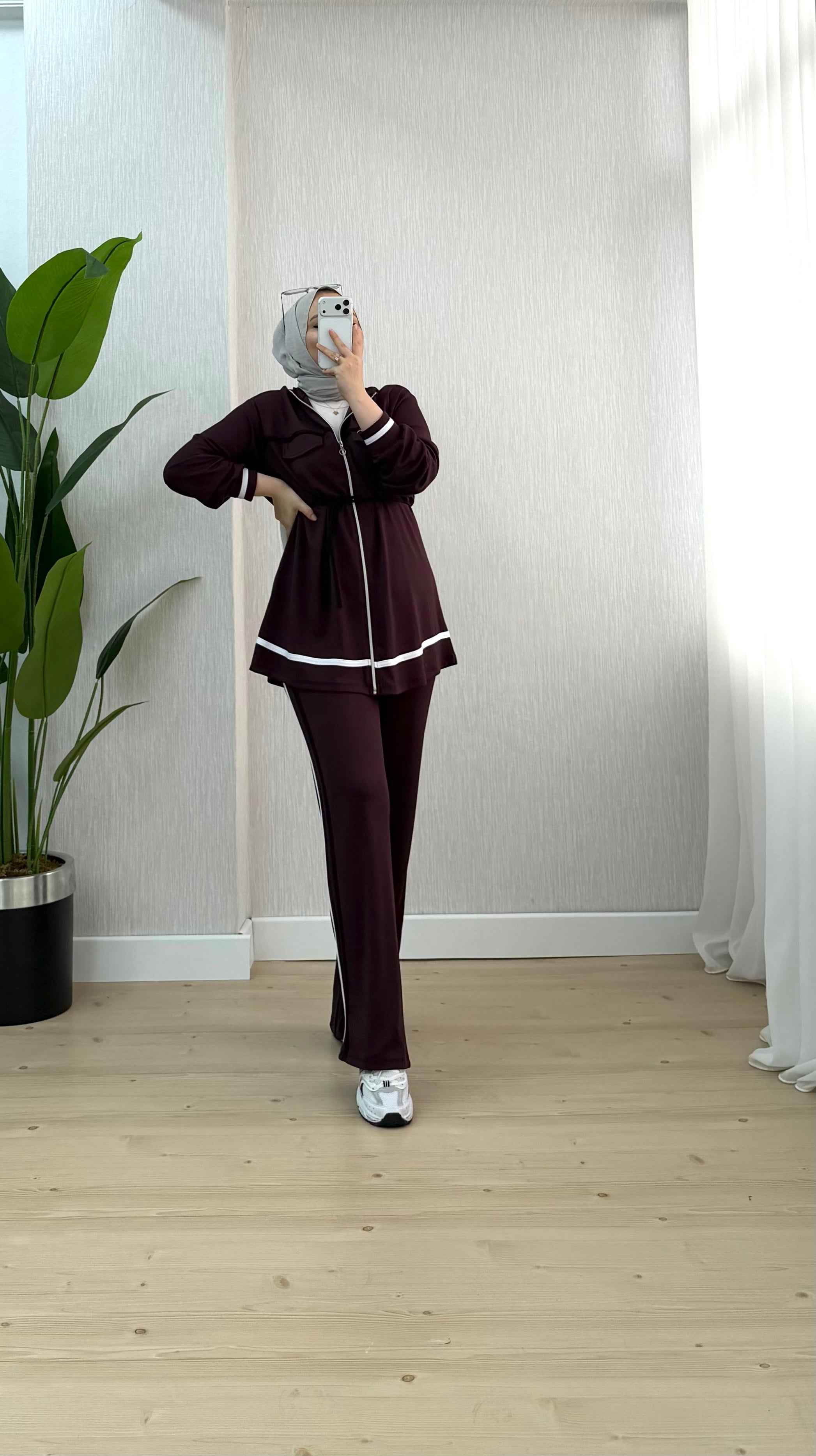 Efulim Renk Biyeli Oysho Takım Bordo 2020 