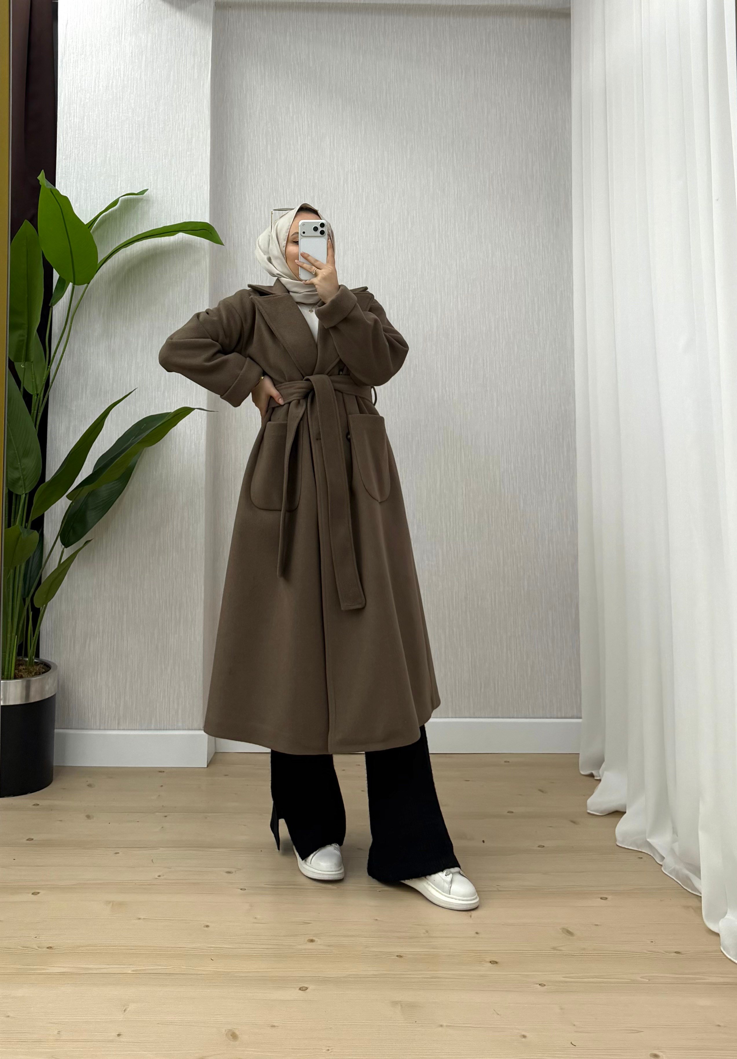 Binay Prmiyum Kaşe Astarlı Kaban Vizon 2029 